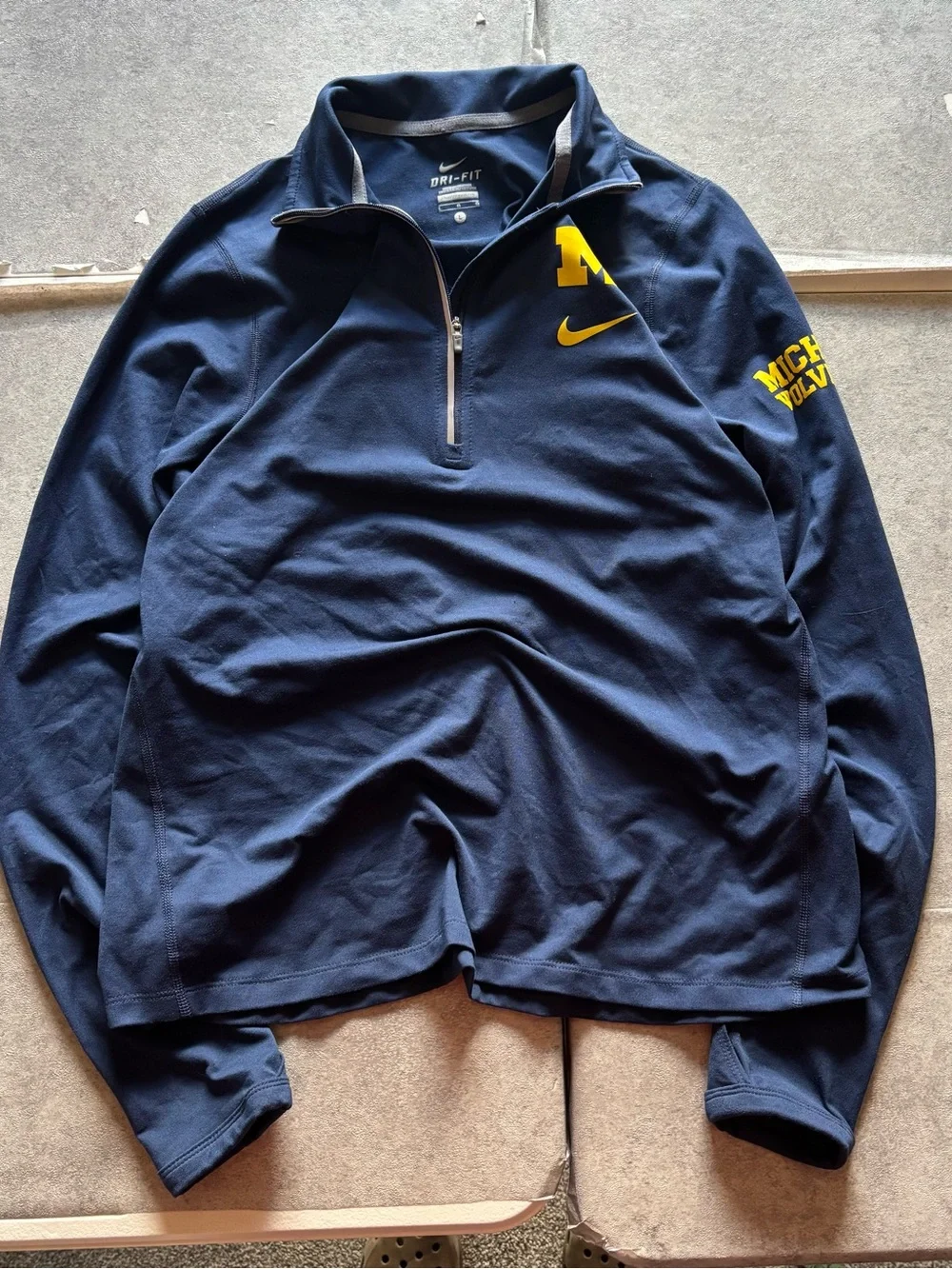Blue u of m nike quarter zip